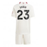 Manchester United Luke Shaw #23 Tredjedraktsett Barn 2023-24 Kortermet (+ Korte bukser)